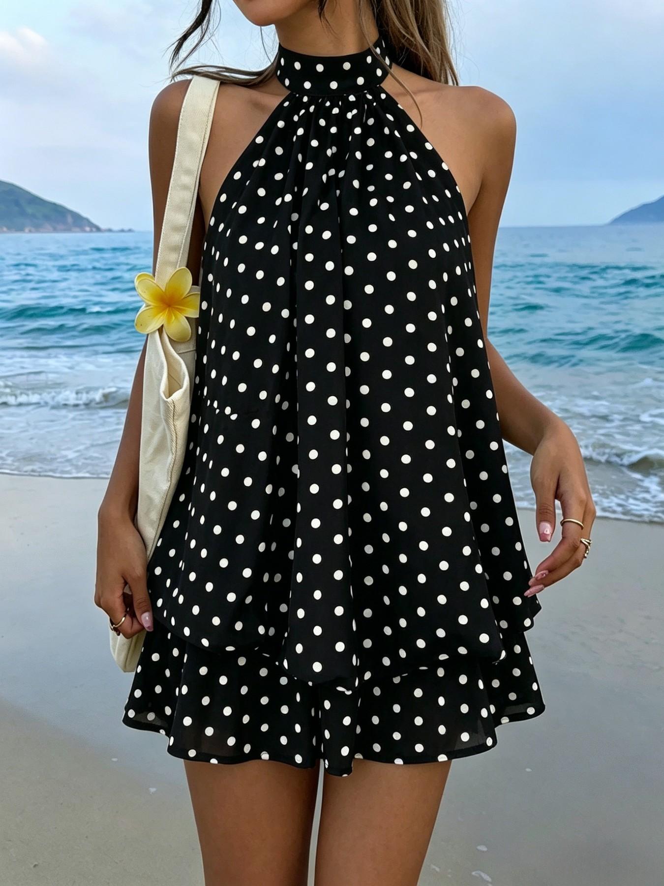 Amelia | Vestido corto fluido con cuello halter