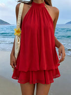 Amelia | Vestido corto fluido con cuello halter