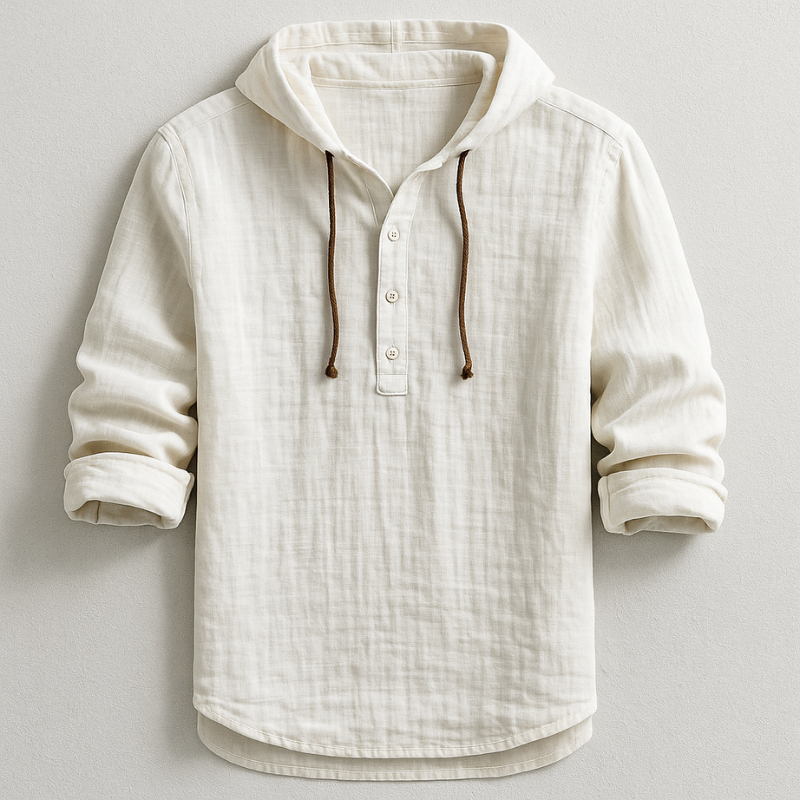Dante Linnen™ Luxury Hooded Shirt – Elegance and Comfort