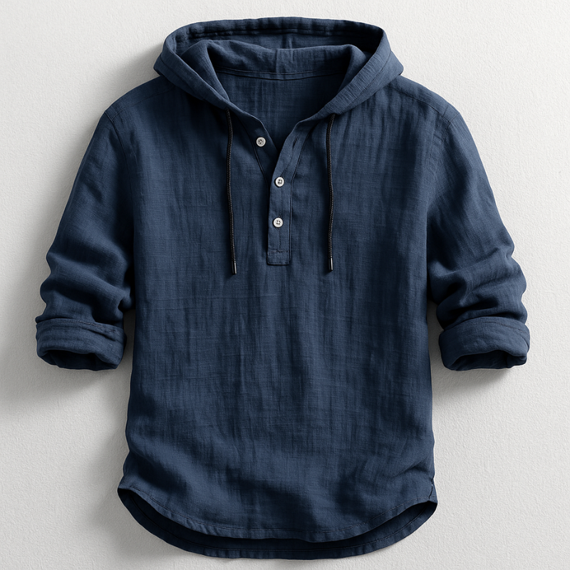 Dante Linnen™ Luxury Hooded Shirt – Elegance and Comfort
