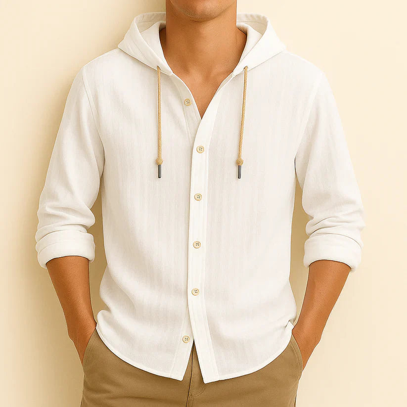 Hoodie Linnen™ Camisa de Lujo con Capucha – Elegancia y Estilo