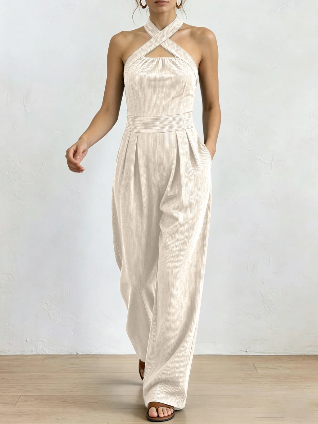 Valentina | Mono Premium de Lino con Escote Cruzado