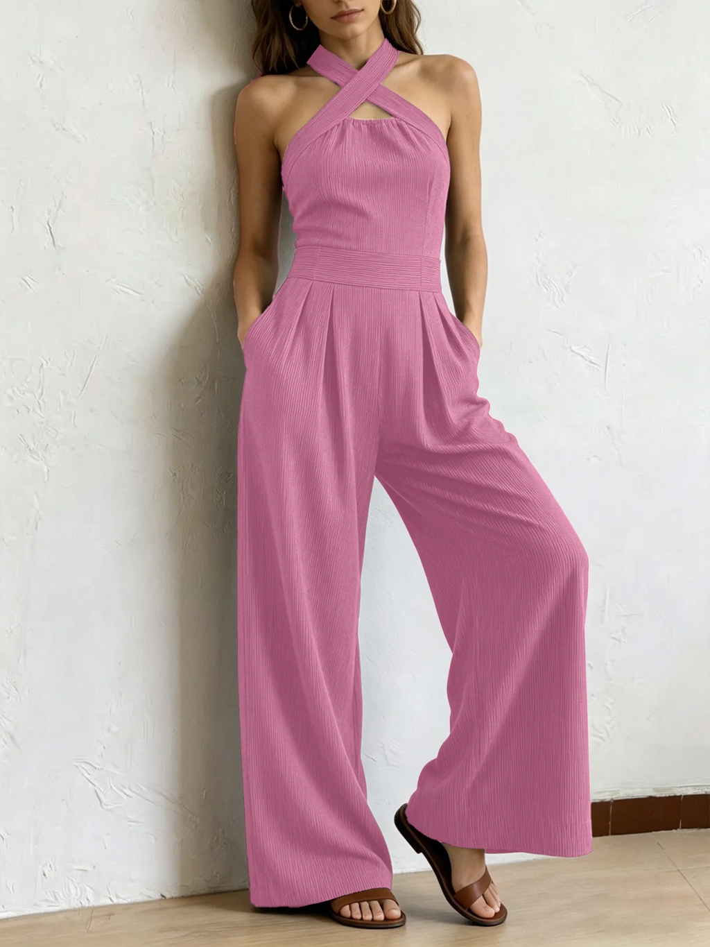 Valentina | Mono Premium de Lino con Escote Cruzado