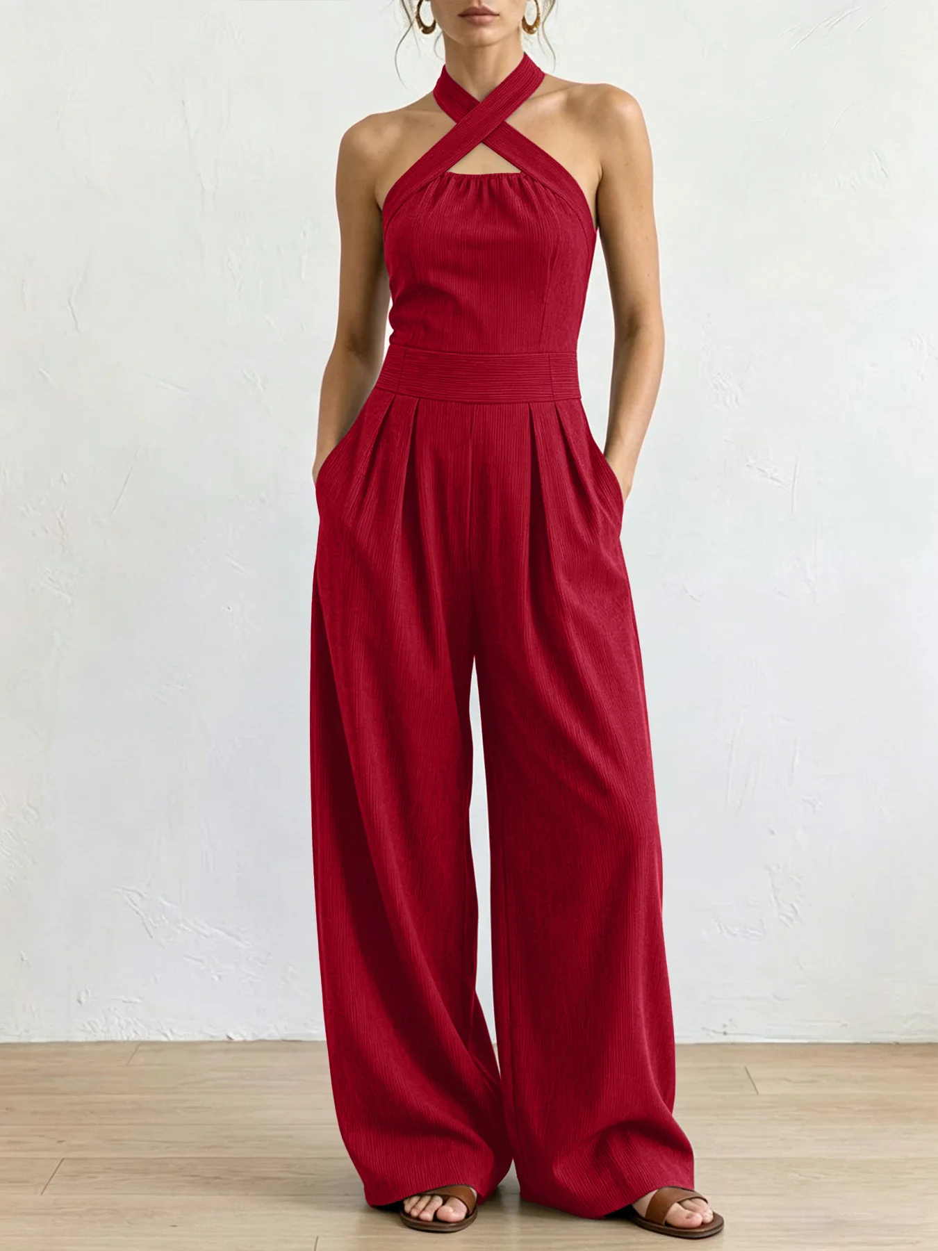 Valentina | Mono Premium de Lino con Escote Cruzado