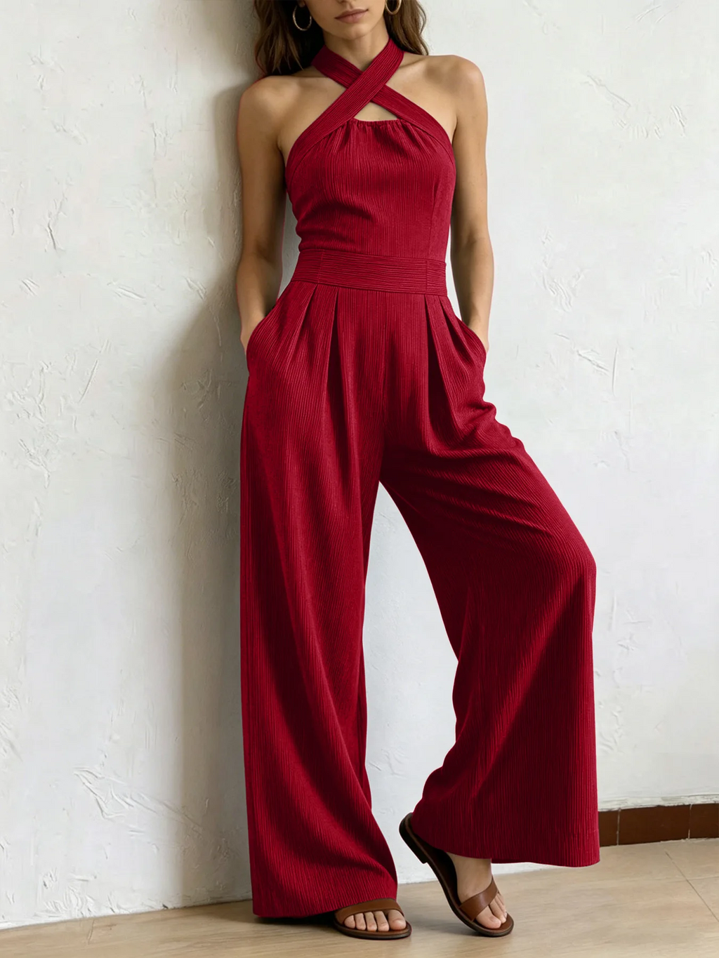 Valentina | Mono Premium de Lino con Escote Cruzado