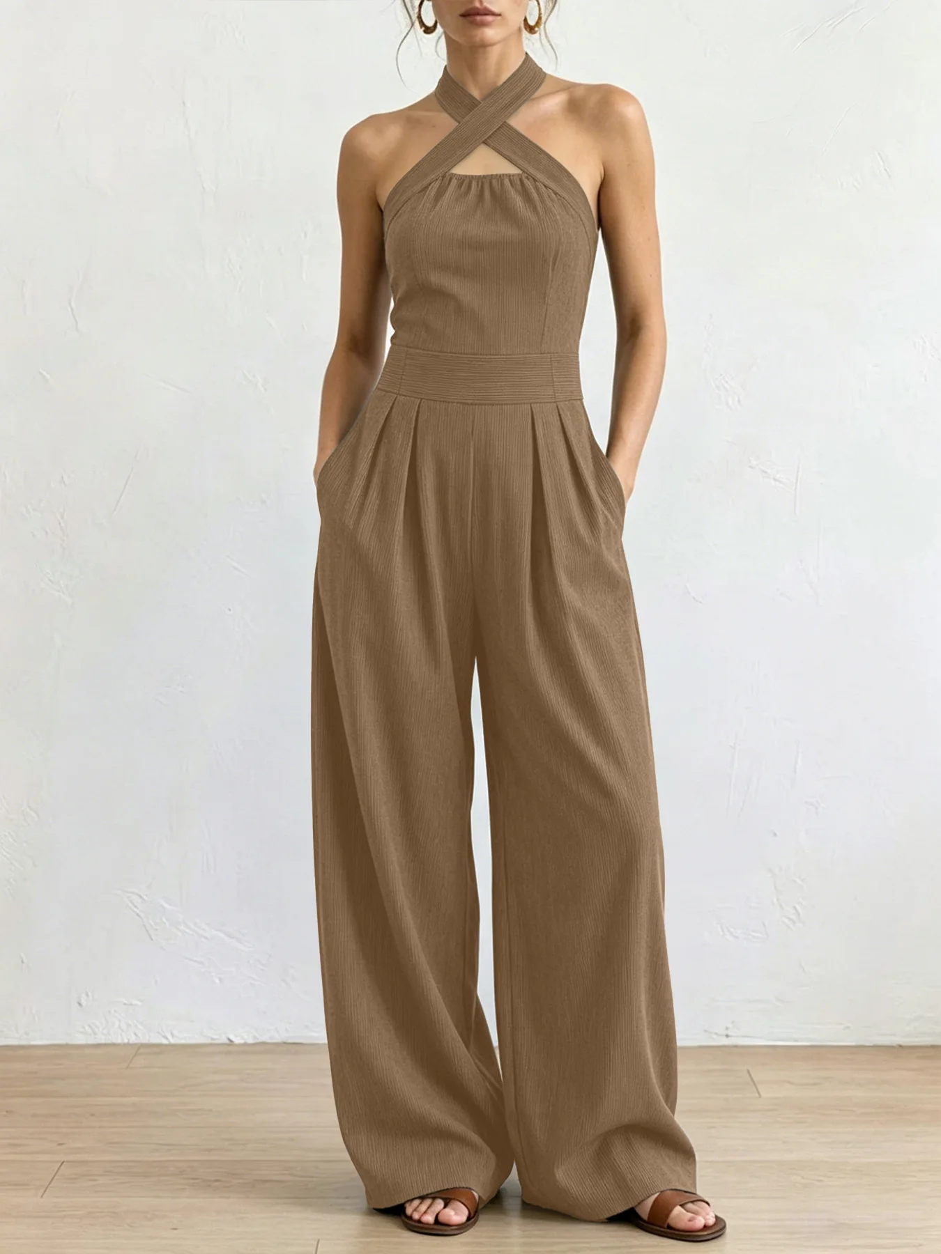 Valentina | Mono Premium de Lino con Escote Cruzado