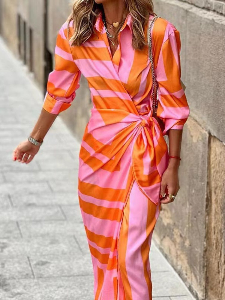 Elvina - Vestido cruzado estampado