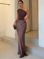 Vestido largo de satén