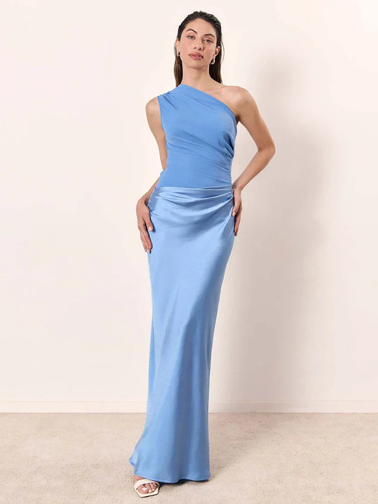 Vestido largo de satén
