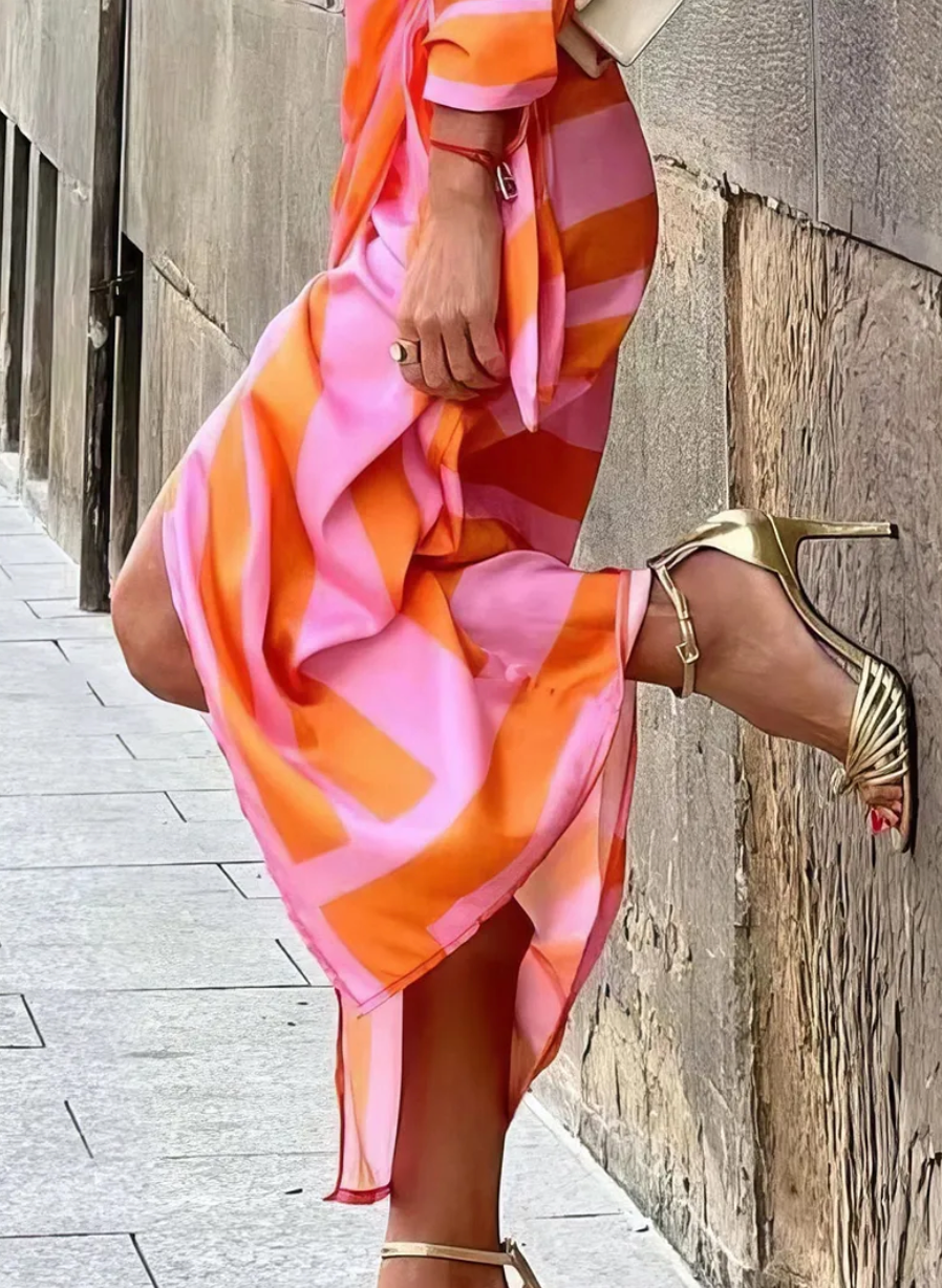 Elvina - Vestido cruzado estampado