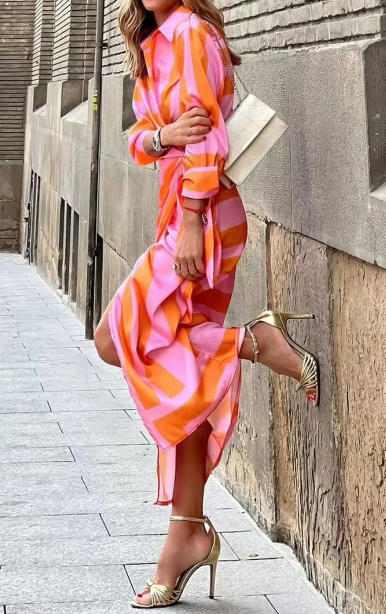 Elvina - Vestido cruzado estampado
