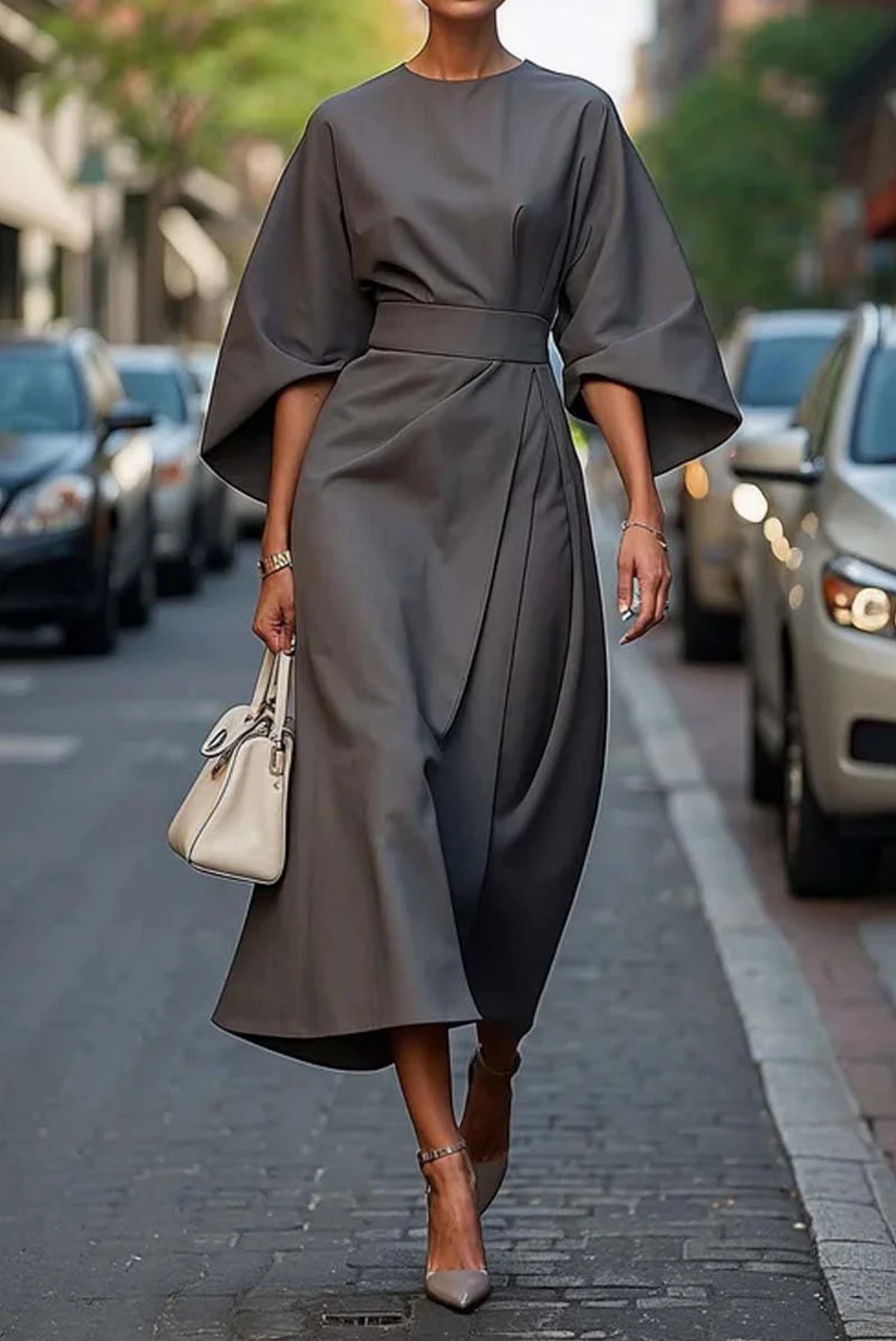 Matzliah™ - Elegante vestido de manga farol