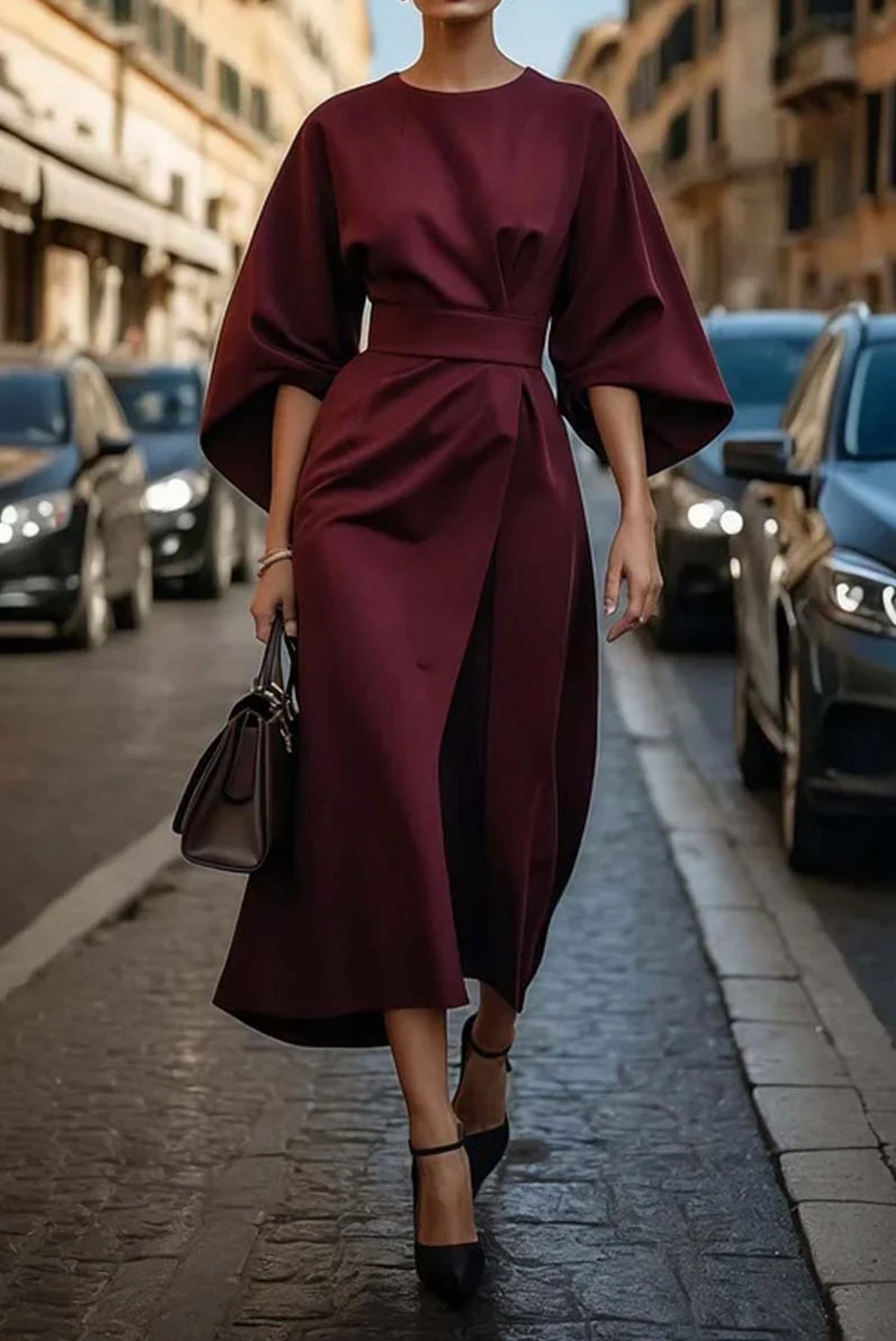 Matzliah™ - Elegante vestido de manga farol