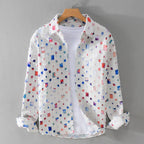Camisa de Seda Estampada moderno y transpirable