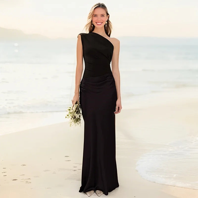 Vestido largo de satén