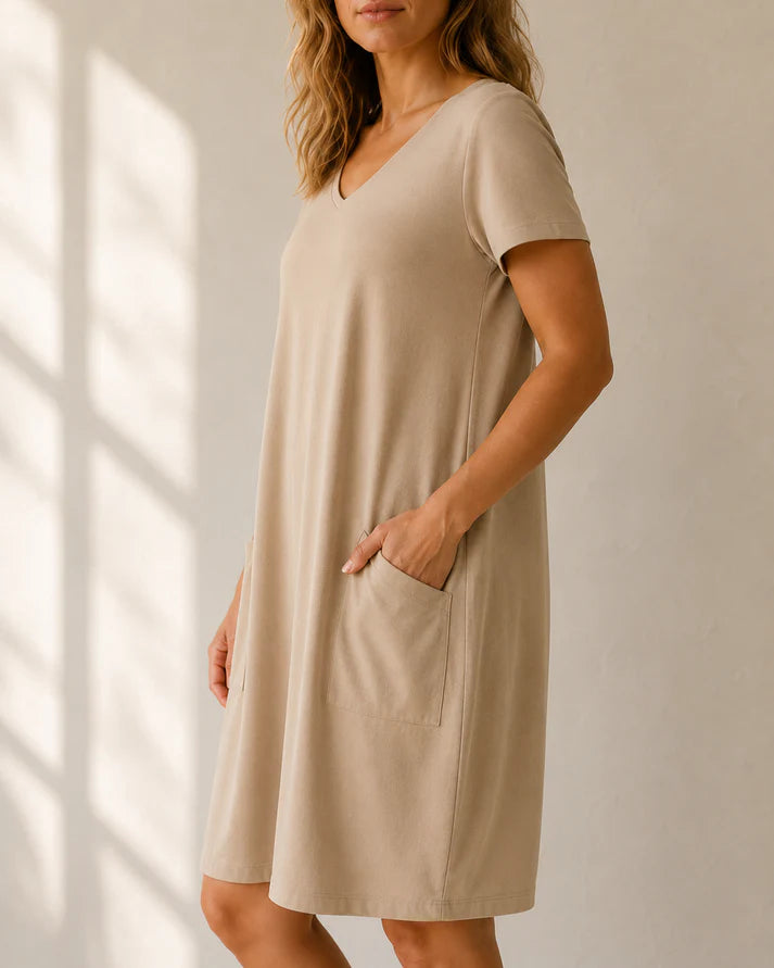 Vestido Sofia - Elegante vestido con una discreta cobertura del vientre.