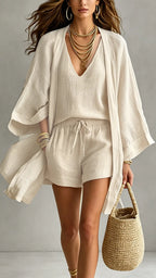Conjunto Lujoso de Lino 3 Piezas