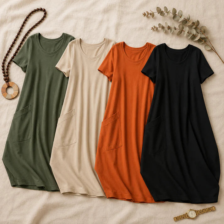 Vestido Sofia - Elegante vestido con una discreta cobertura del vientre.