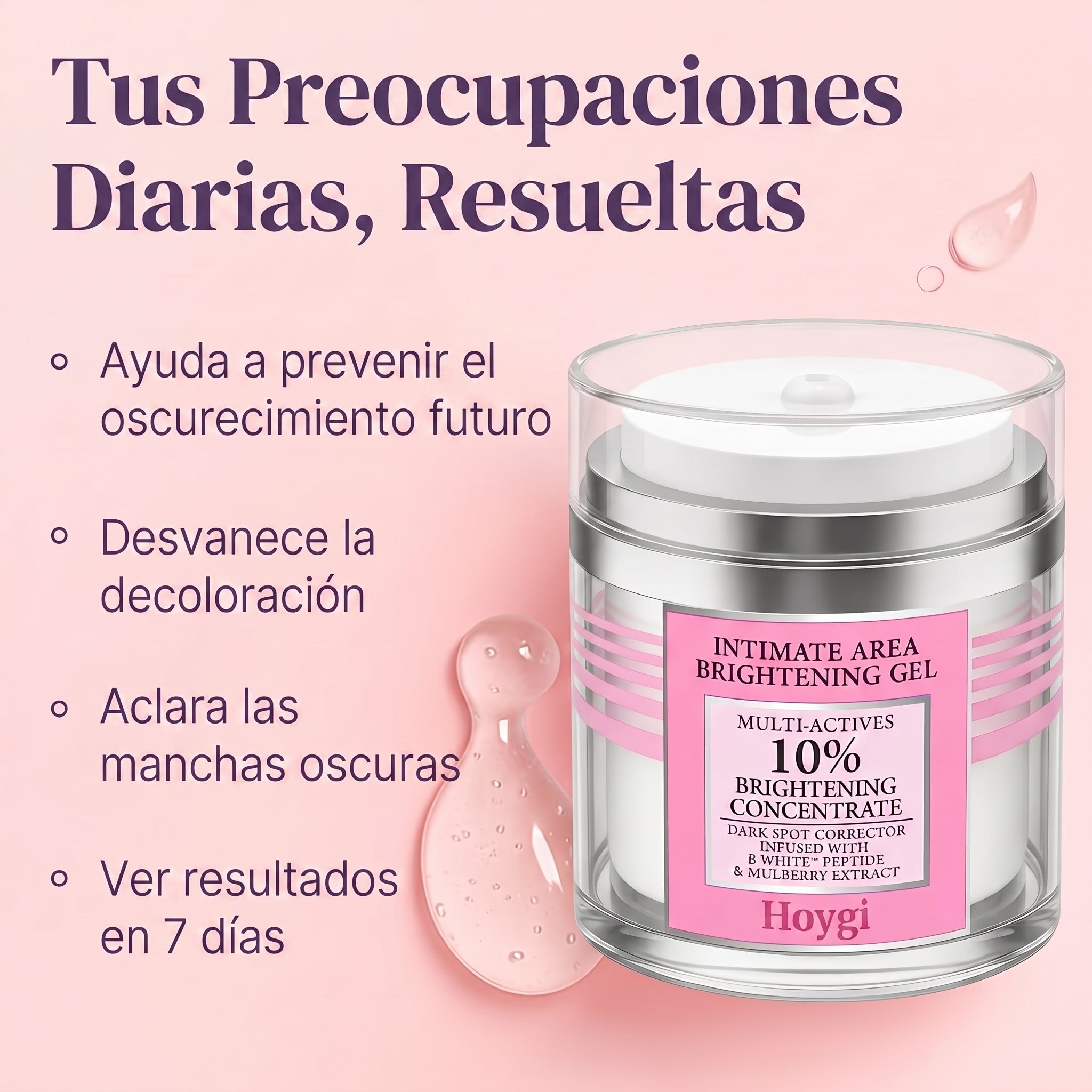 Hoygi Blanqueador de Zona Intima, Axilas, Manos, Codos y otras zonas del cuerpo